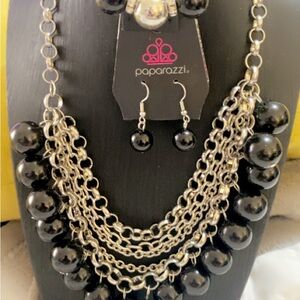 Paparazzi Black and Silver Layered Necklace